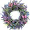 Lavender Wreaths for Front Door 18 Inch Summer Wreath with Lavender,Berries, Butterflies,for Year-Round Use Indoors and Outdoors